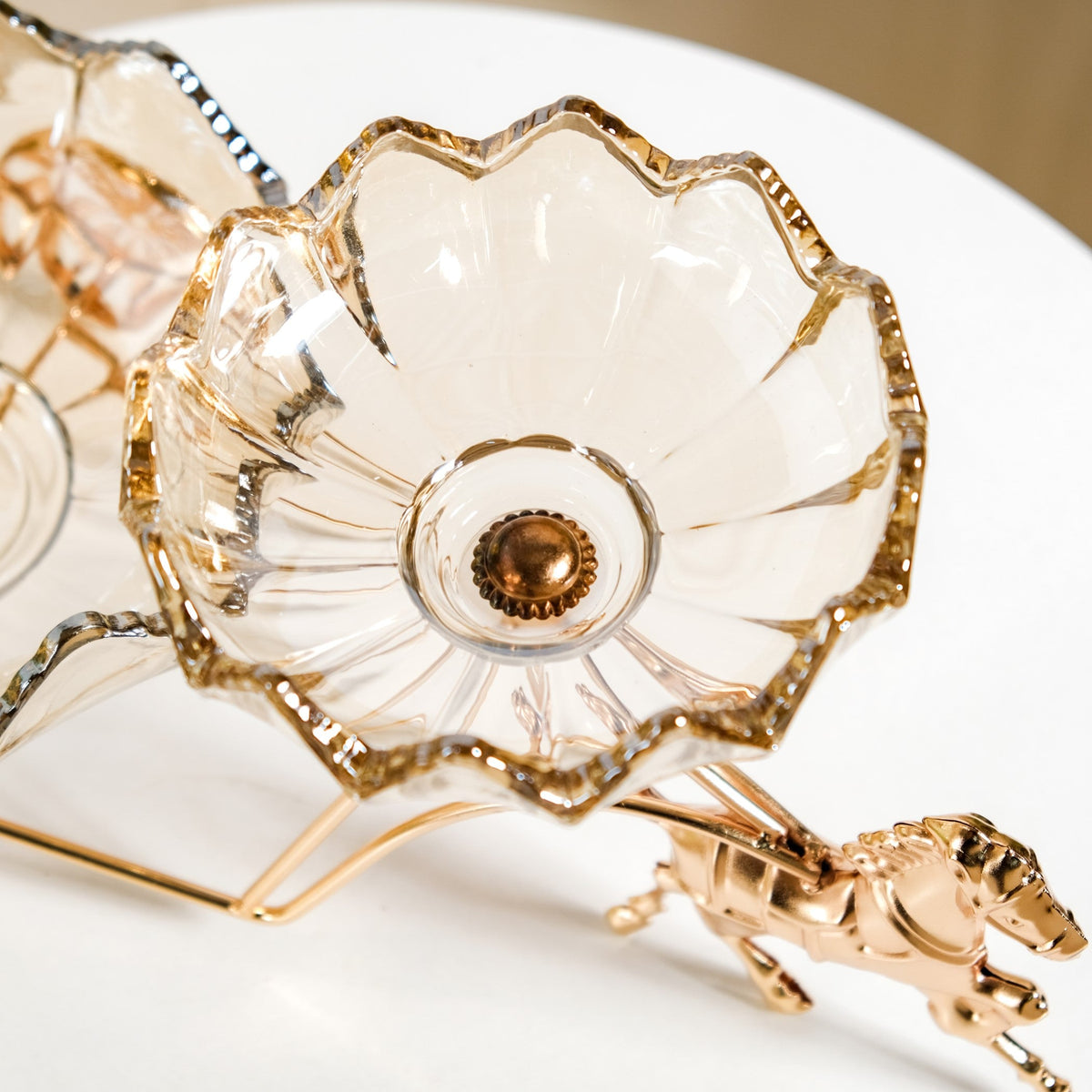 Gold Chariot Glass Decorative Bowls Nestasia