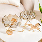 Gold Chariot Glass Decorative Bowls Nestasia
