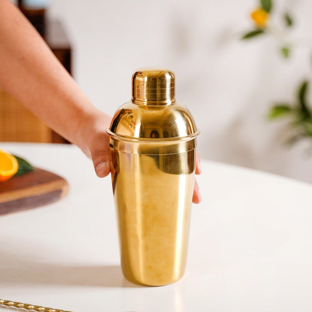 Gold Stainless Steel Cocktail Shaker 650ml Nestasia