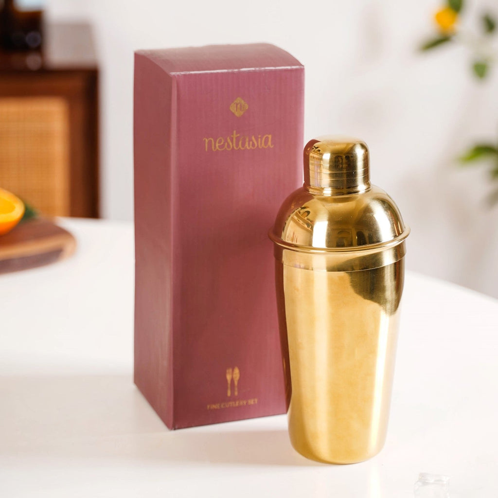 Gold Stainless Steel Cocktail Shaker 650ml Nestasia