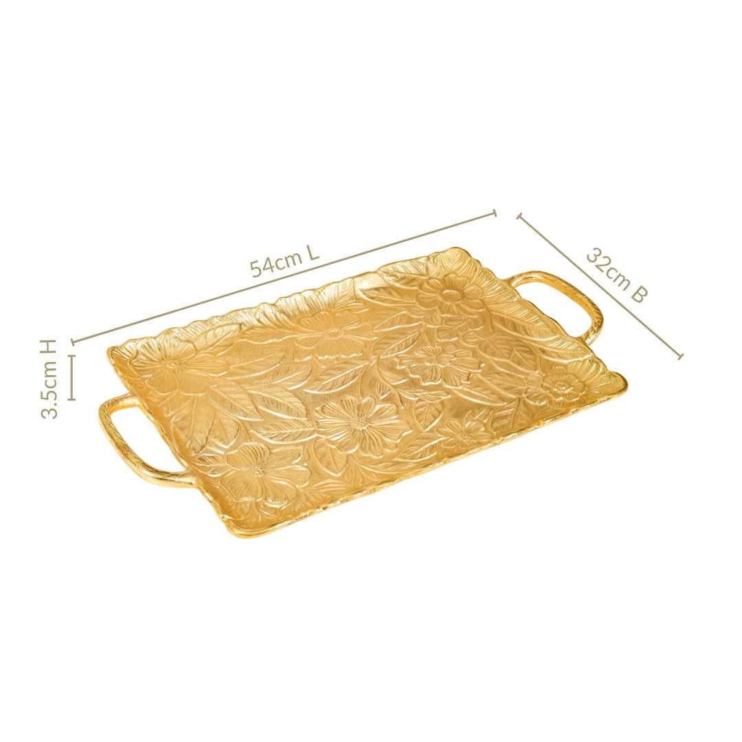 Golden Crest Royalcore Embossed Metal Tray Large Nestasia