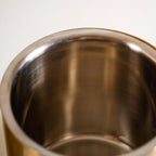 Ice Bucket And Tongs Set With Golden Finish 2000ml Nestasia
