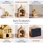 Golden Nest Mini House Tealight Holder Nestasia