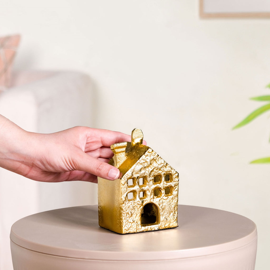 Golden Nest Mini House Tealight Holder Nestasia