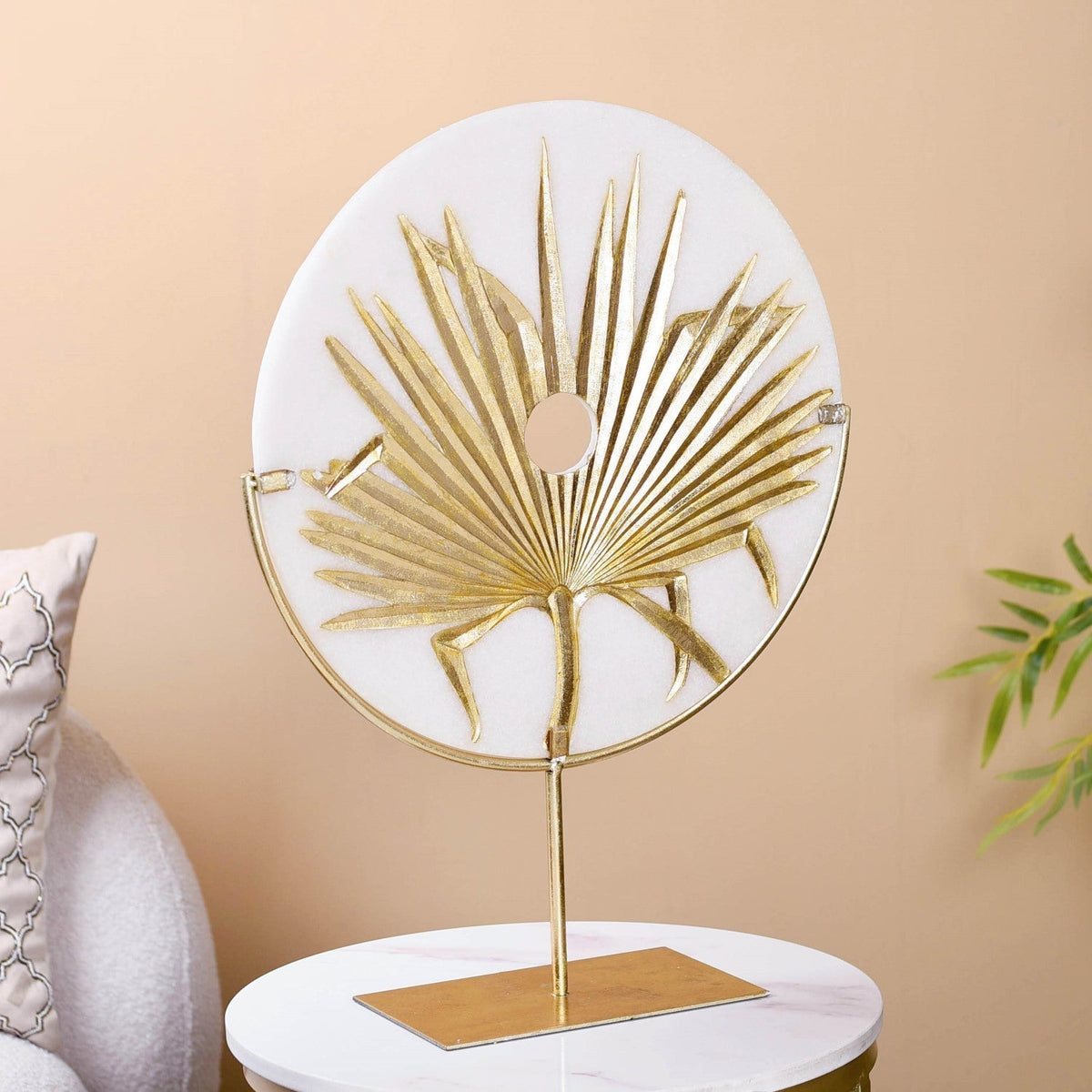 Disc Palm Leaf Luxe Table Decor Nestasia