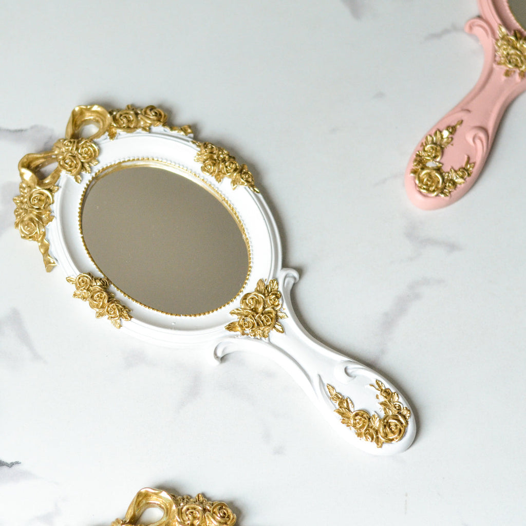 Gold Handheld Mirror Nestasia