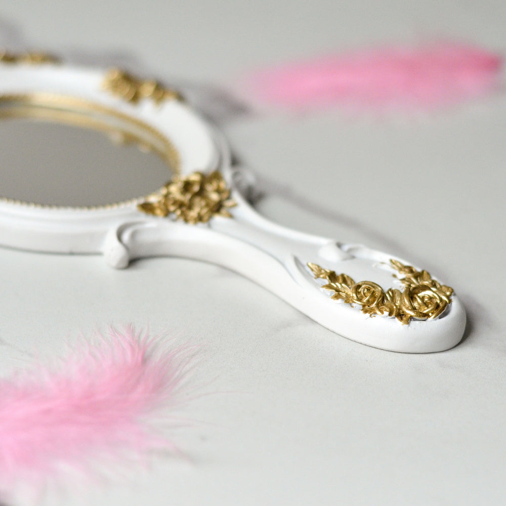 Gold Handheld Mirror Nestasia
