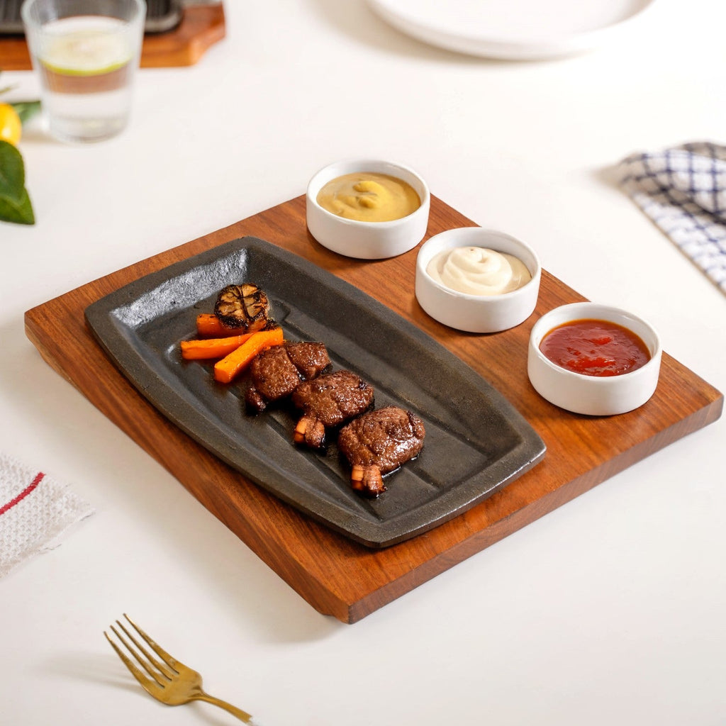 Gourmet Sizzler Plate And Ceramic Bowl Set Nestasia