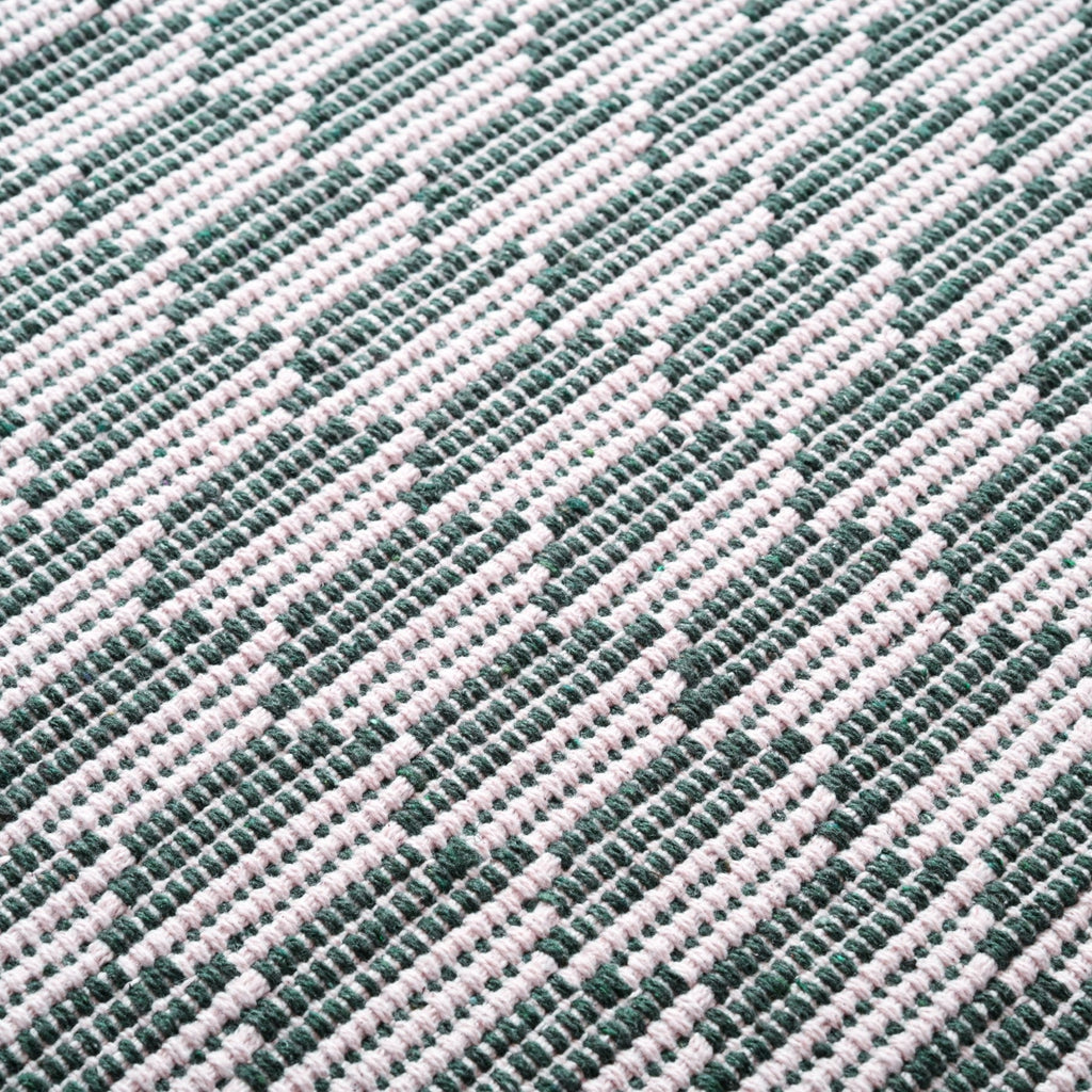 Green Boho White Floor Runner Cotton Mat 130x50cm Nestasia