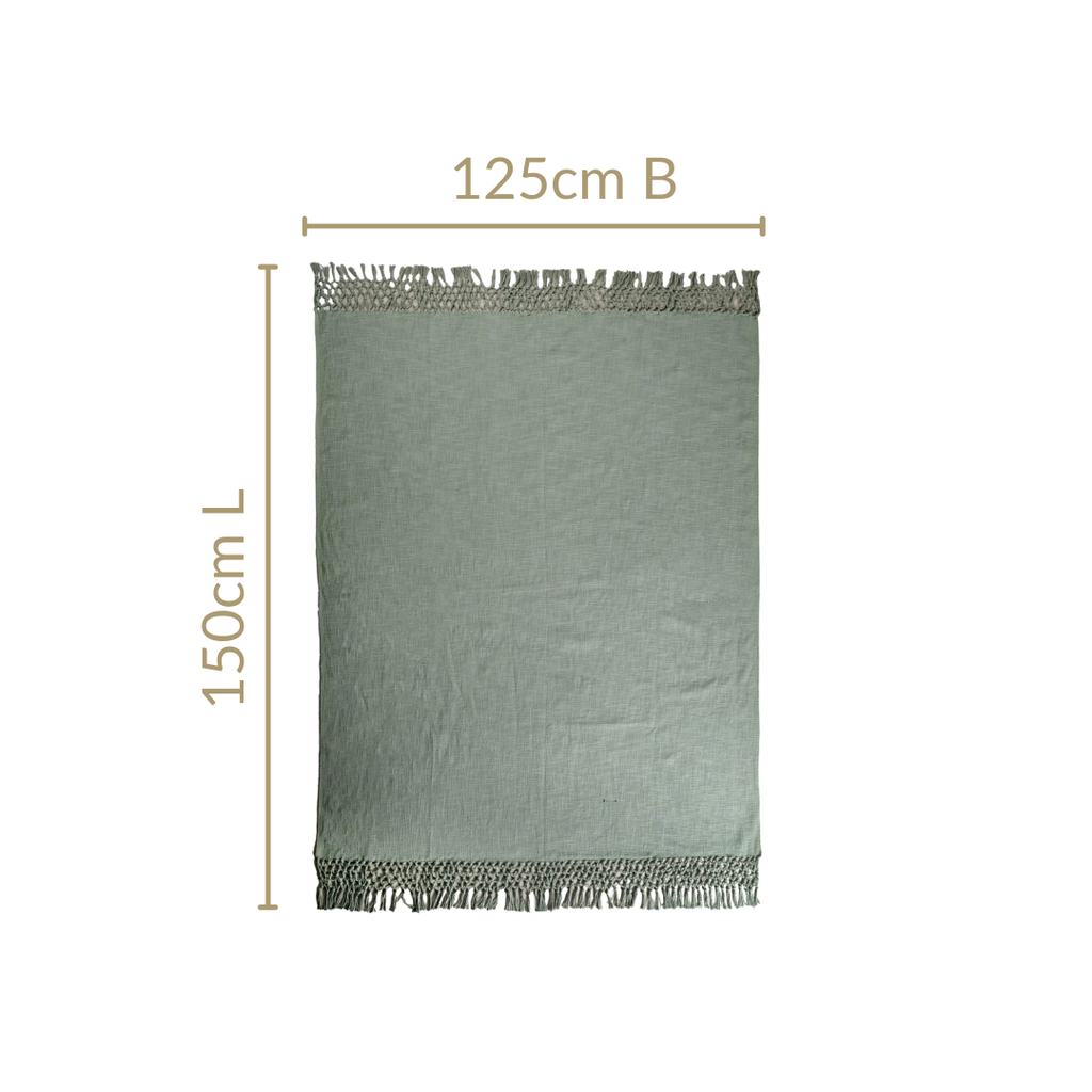 Pure Cotton Woven Throw Blanket Nestasia