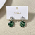 Green Marble Dainty Drop Earrings Nestasia