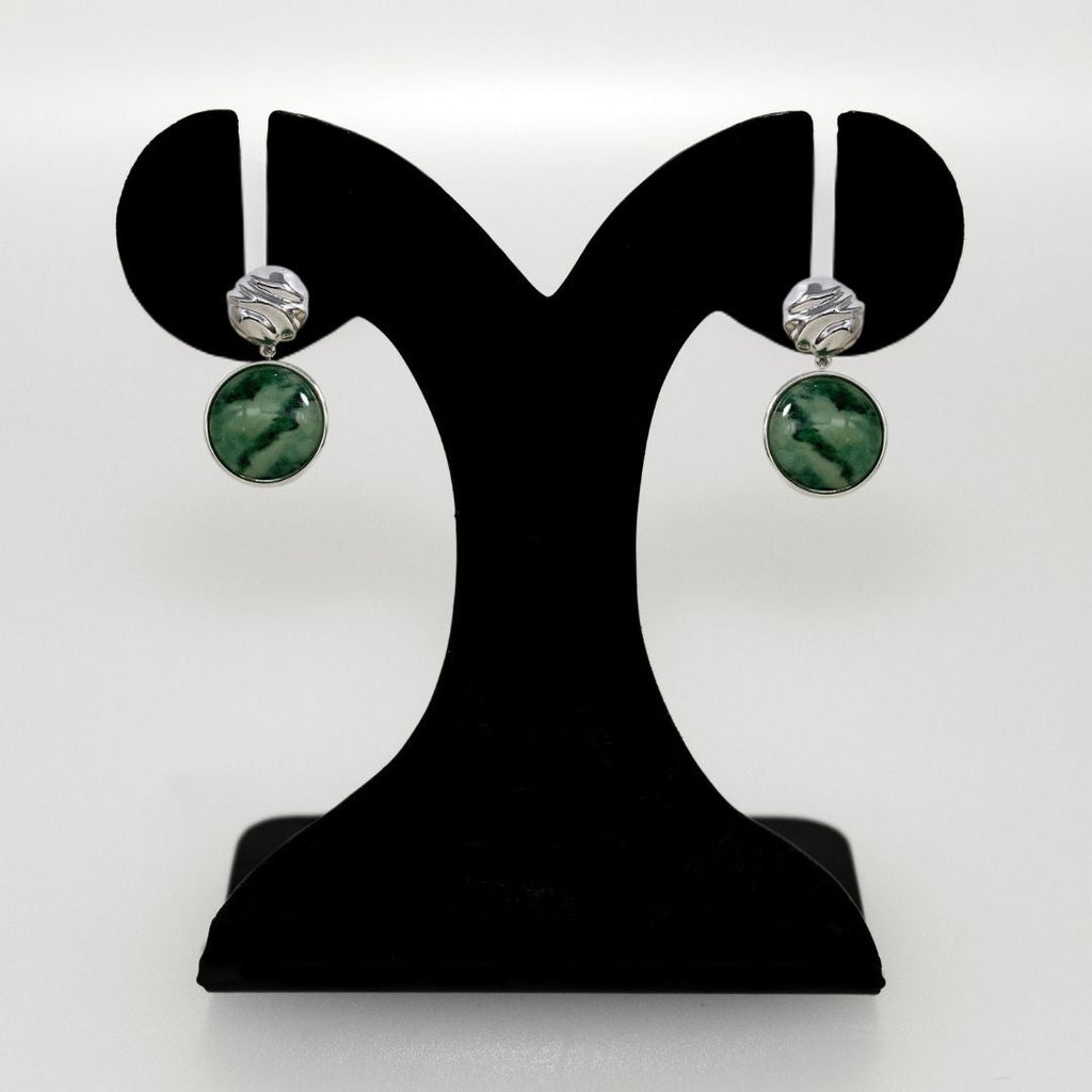 Green Marble Dainty Drop Earrings Nestasia