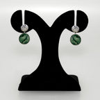 Green Marble Dainty Drop Earrings Nestasia