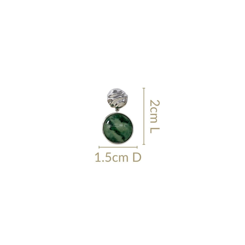 Green Marble Dainty Drop Earrings Nestasia