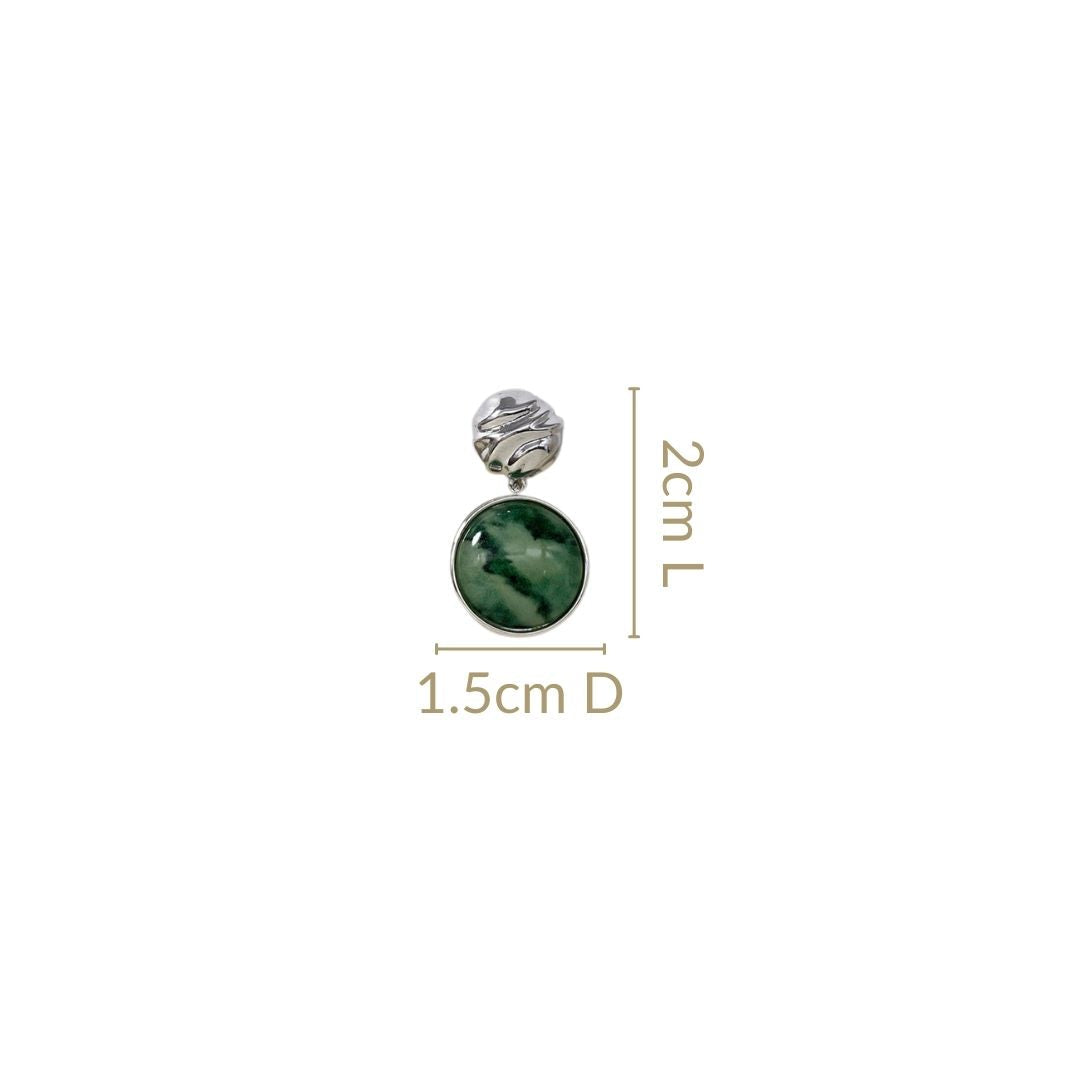 Green Marble Dainty Drop Earrings Nestasia