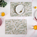 Rectangular Green Poppy Printed Placemats Set Of 6 Nestasia