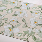 Rectangular Green Poppy Printed Placemats Set Of 6 Nestasia