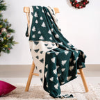 Green Reversible Christmas Tree Throw Blanket Nestasia
