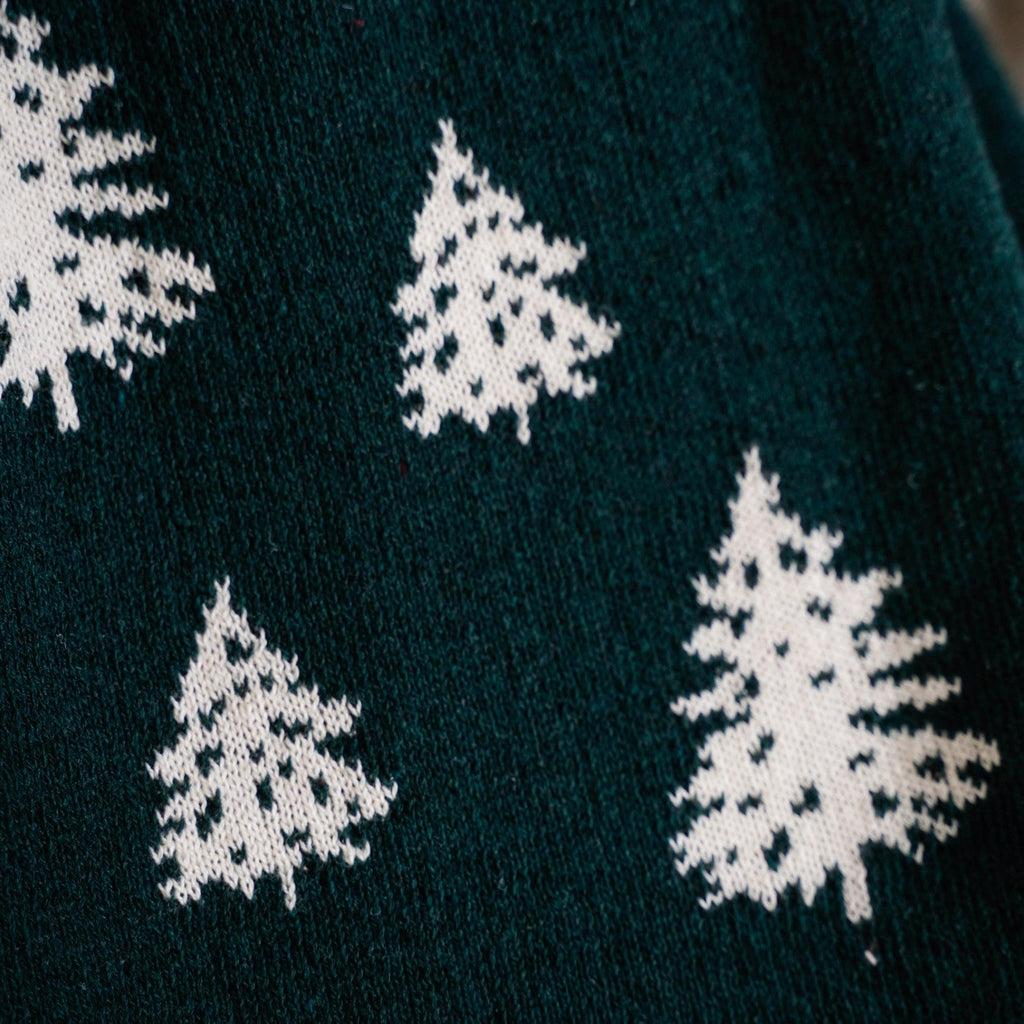 Green Reversible Christmas Tree Throw Blanket Nestasia