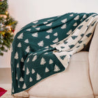 Green Reversible Christmas Tree Throw Blanket Nestasia