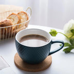 MAGNIFIQUE textured mug with coaster - Green Nestasia