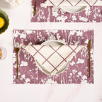 Mauve Grid Cotton Table Napkin Set Of 4 Nestasia