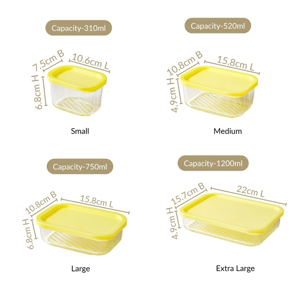 Groovo Stackable Storage Container Set Of 6 S 310ml M 520ml L 750ml XL 1200ml Nestasia