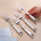 Leaf Design Mother Of Pearl Dinner Fork Set Of 4 Nestasia