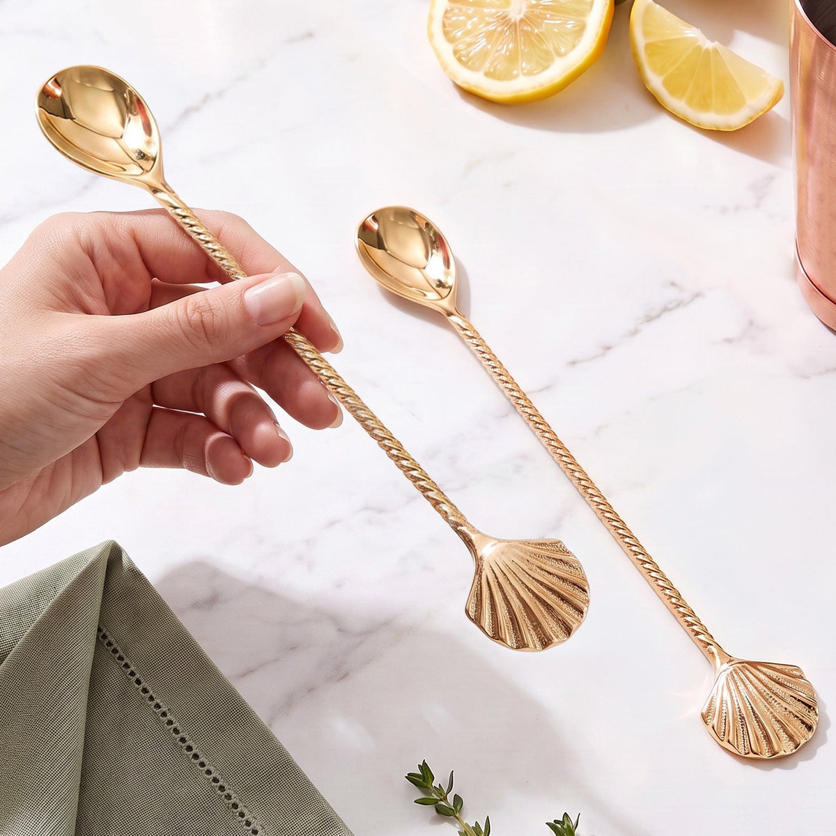 Shell Stirring Spoon Set Of 2 Nestasia