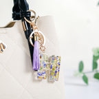 Heartfelt H Keychain With Pressed Flowers Nestasia