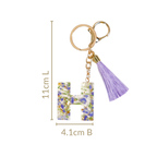 Heartfelt H Keychain With Pressed Flowers Nestasia