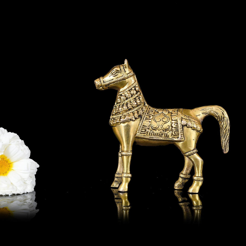 Brass Royal Horse Statue Animal Decor Vedansh Craft