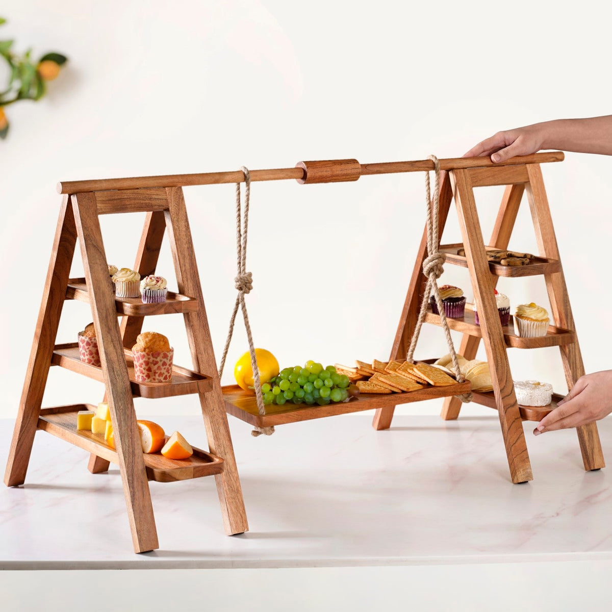 Farmhouse Style Acacia Mega Party Platter Nestasia