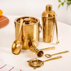Gold Hammered Texture Bar Tool Set Of 7 Nestasia