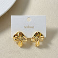 Gold Hammered Fold Studs Nestasia