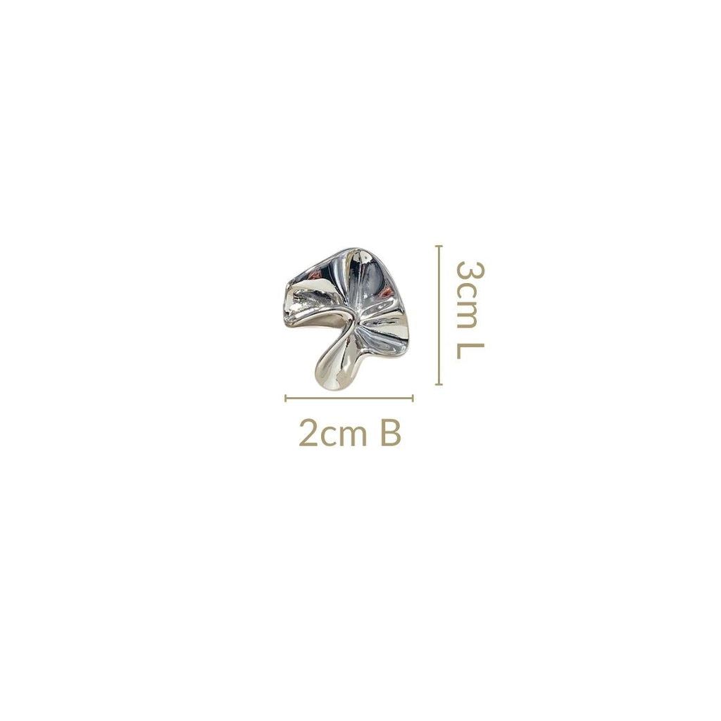 Silver Hammered Fold Studs Nestasia