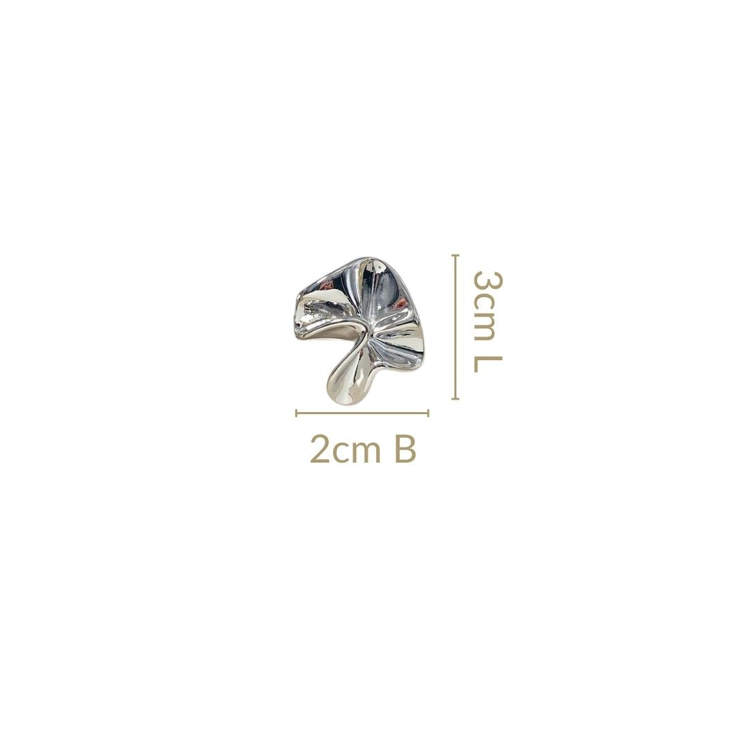 Silver Hammered Fold Studs Nestasia