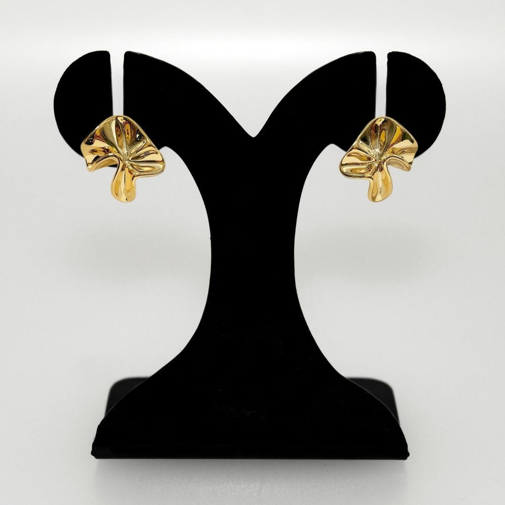 Gold Hammered Fold Studs Nestasia