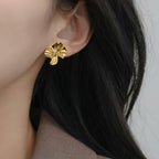 Gold Hammered Fold Studs Nestasia
