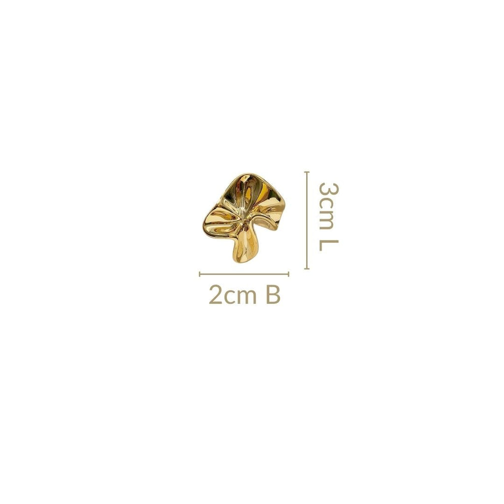 Gold Hammered Fold Studs Nestasia