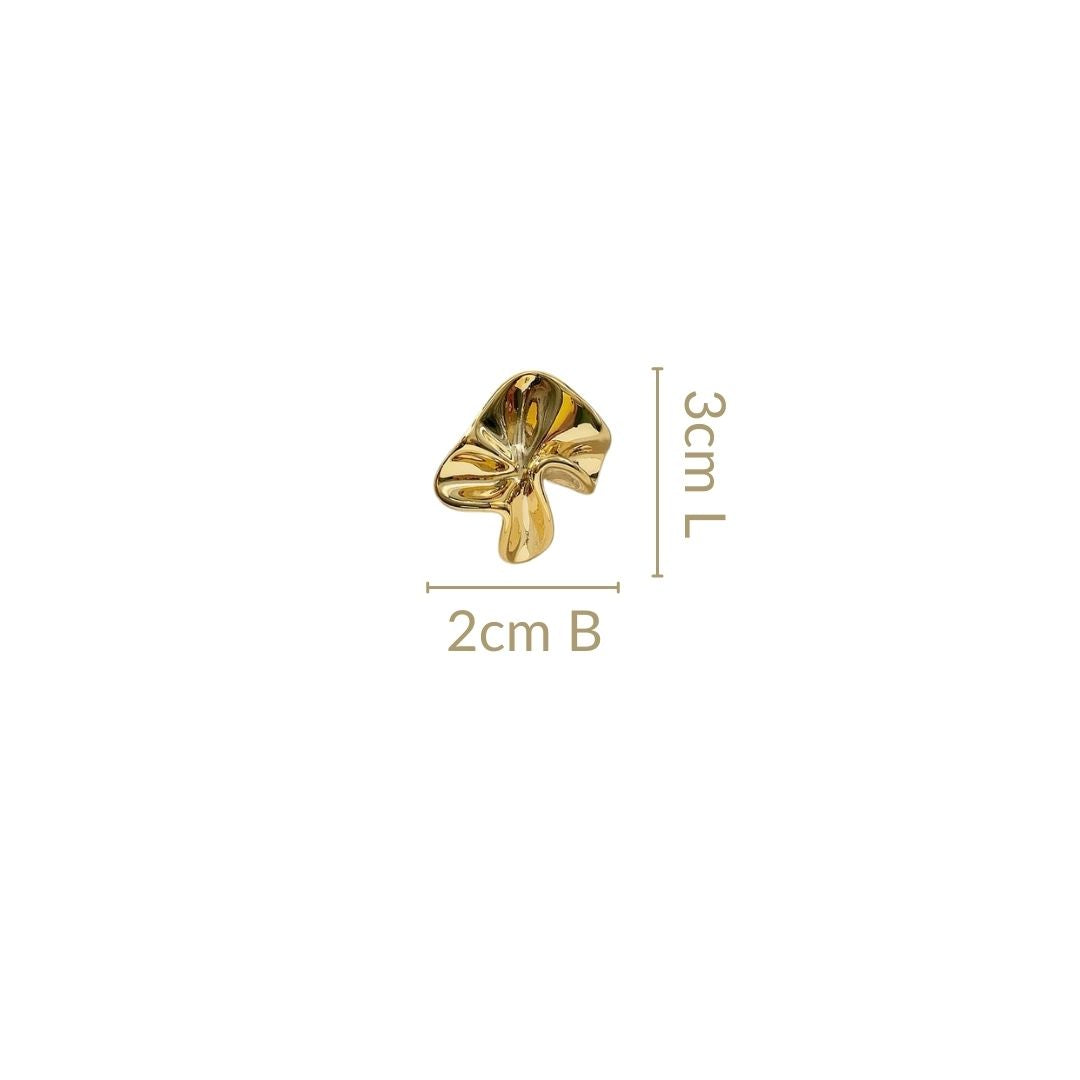 Gold Hammered Fold Studs Nestasia