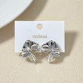 Silver Hammered Fold Studs Nestasia
