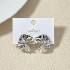 Silver Hammered Fold Studs Nestasia