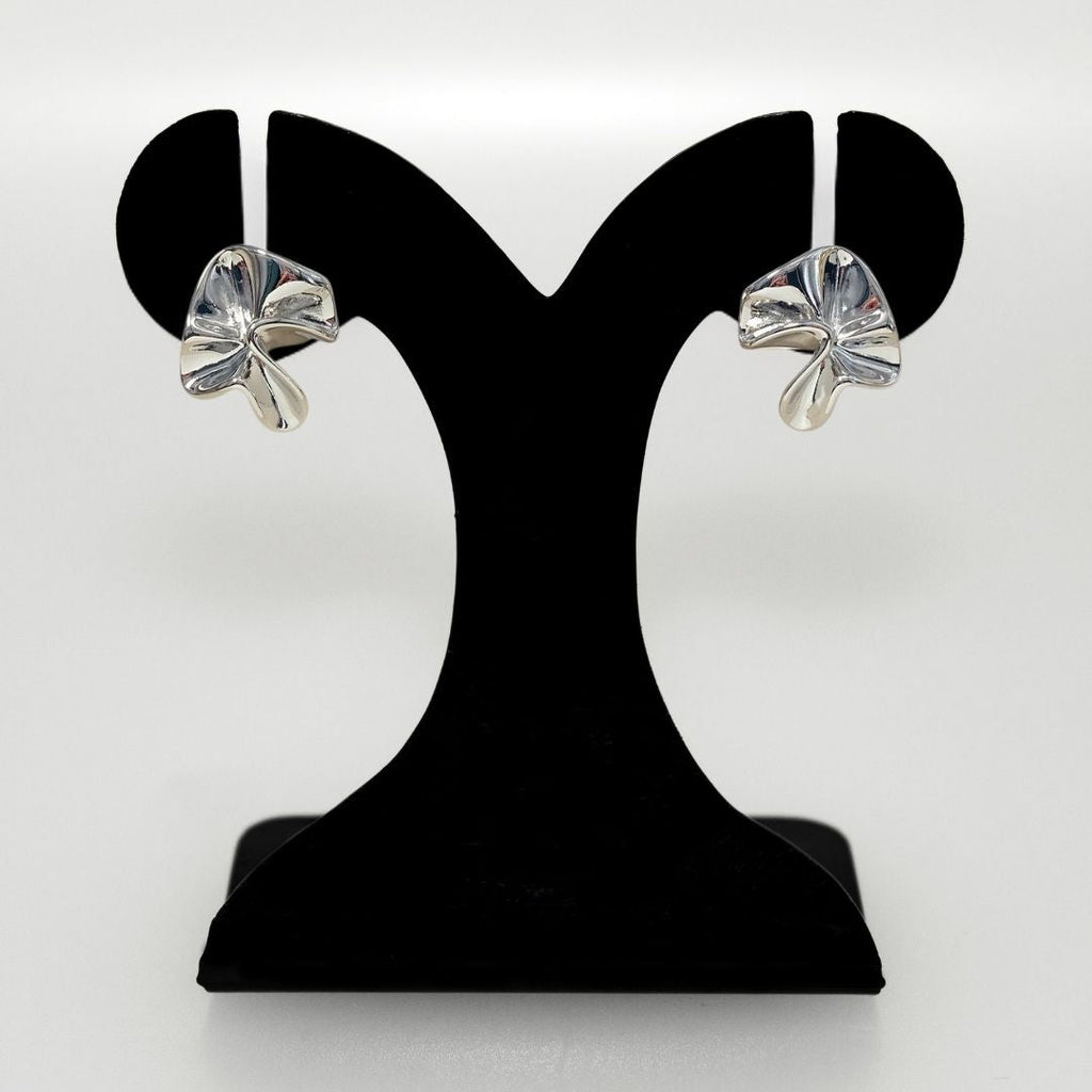 Silver Hammered Fold Studs Nestasia