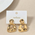 Hammered Fusion Danglers Gold Nestasia