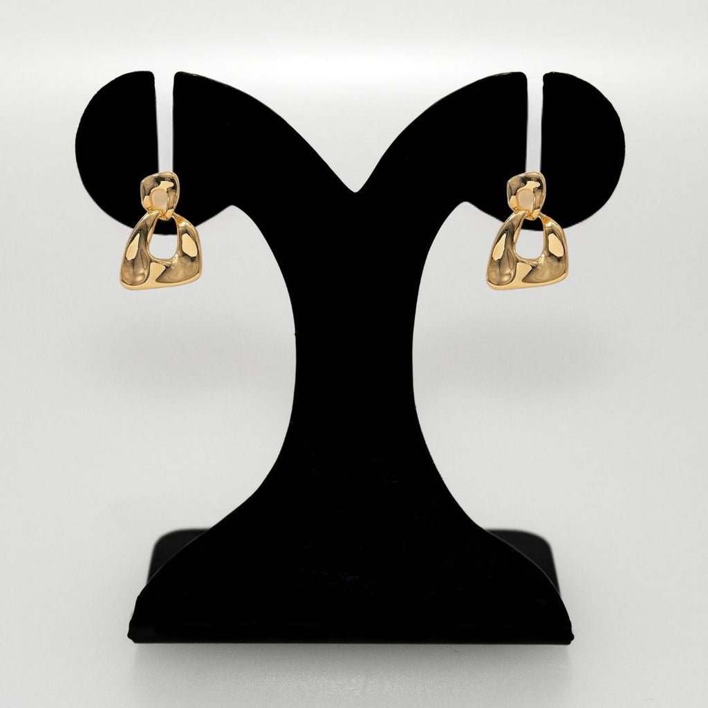 Hammered Fusion Danglers Gold Nestasia