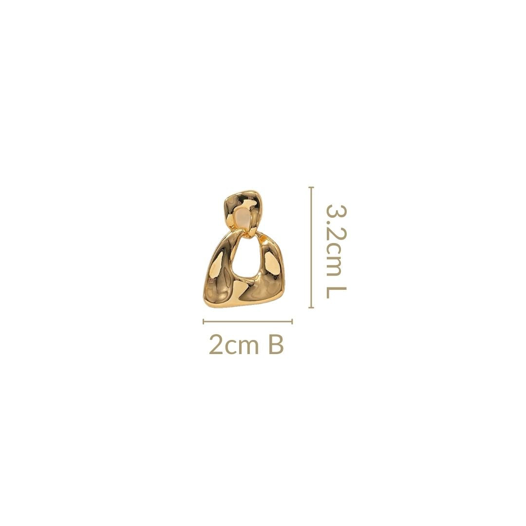 Hammered Fusion Danglers Gold Nestasia