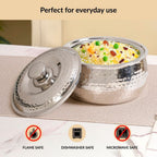 Hammered Stainless Steel Casserole 1500ml Nestasia