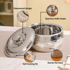 Hammered Stainless Steel Casserole 1500ml Nestasia