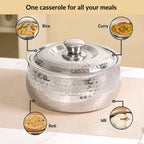 Hammered Stainless Steel Casserole 1500ml Nestasia